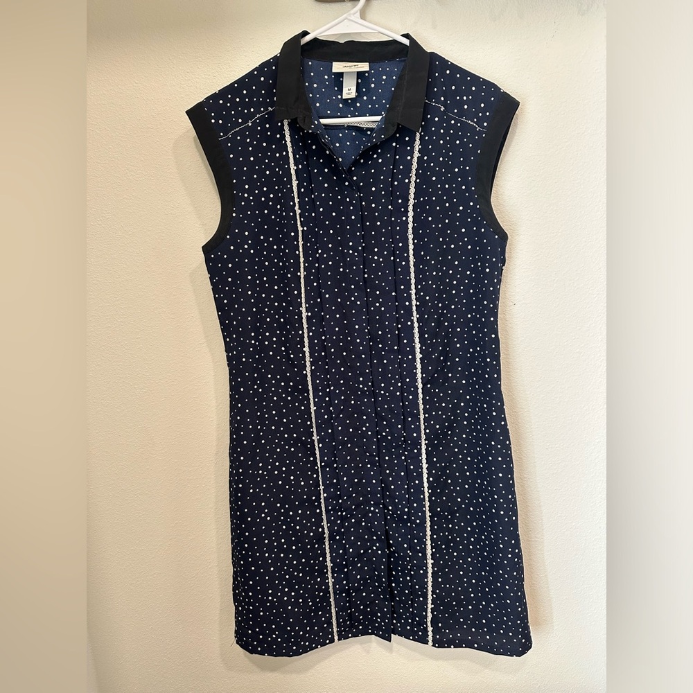 Jason Wu Navy and White Polka Dot Mini Dress